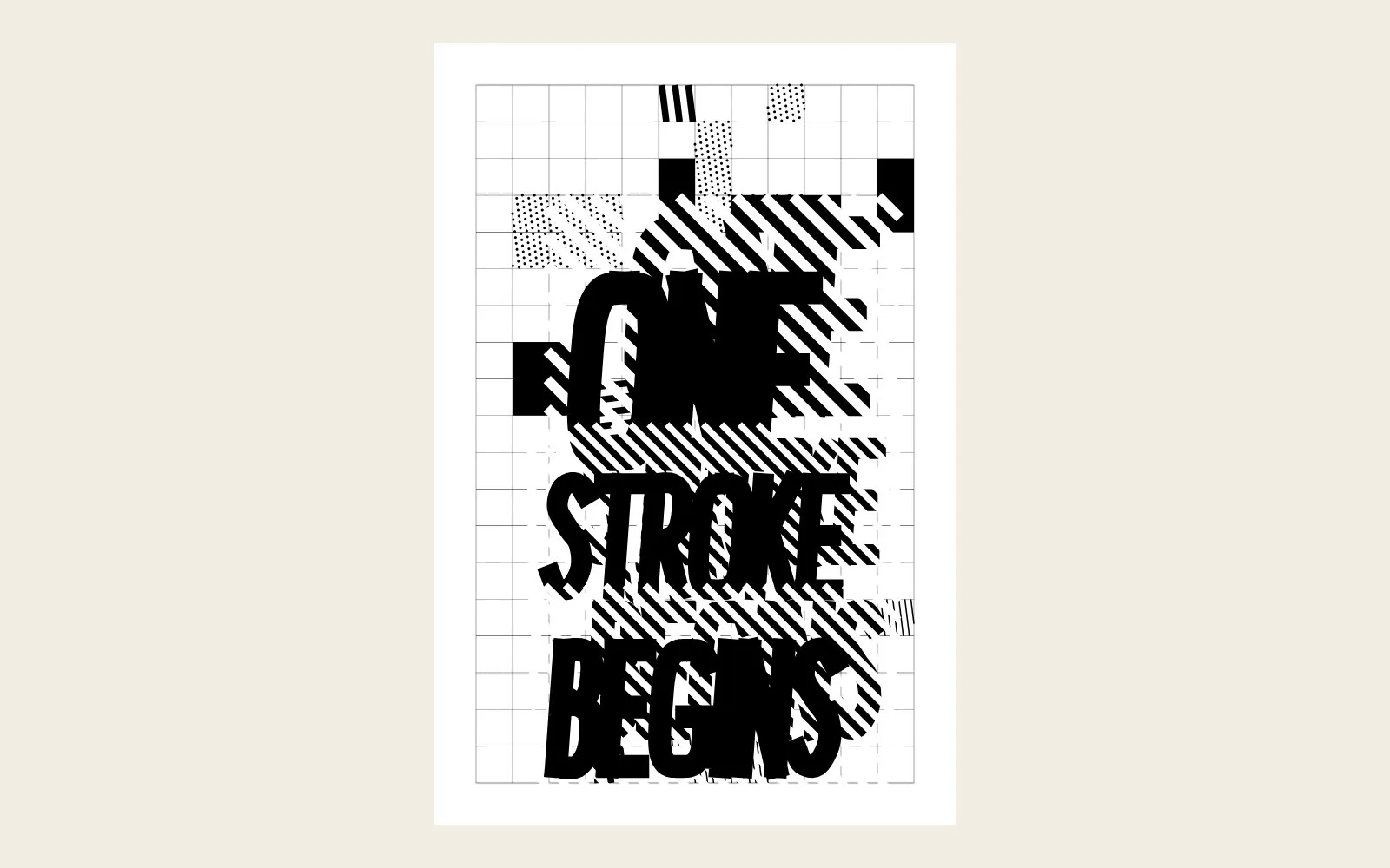 Display: a block-letter poster from the Weft skeletons.