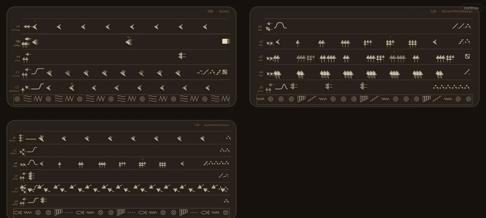 Clay: each step that sounds presses a wedge into a tablet.
