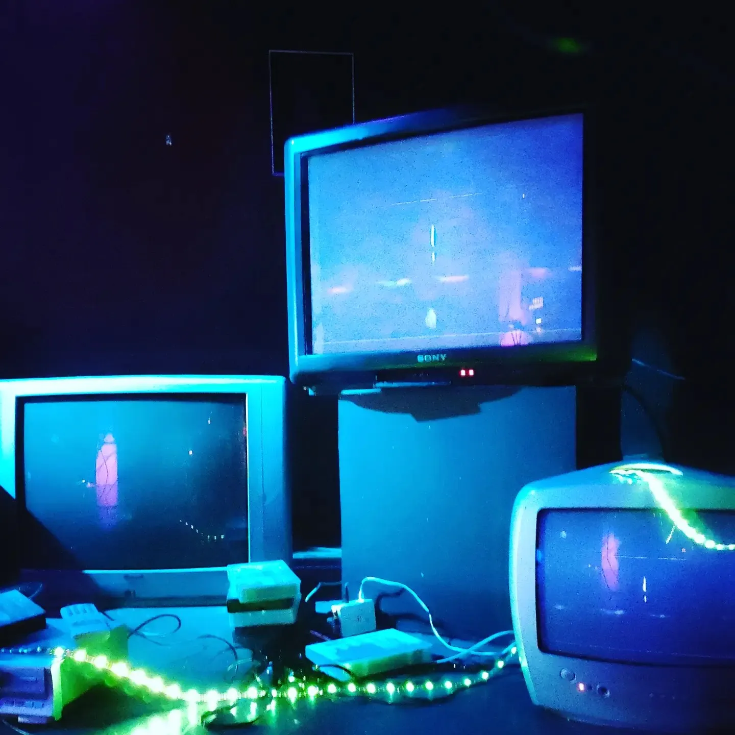 Cathode-ray screens tied to the Server.