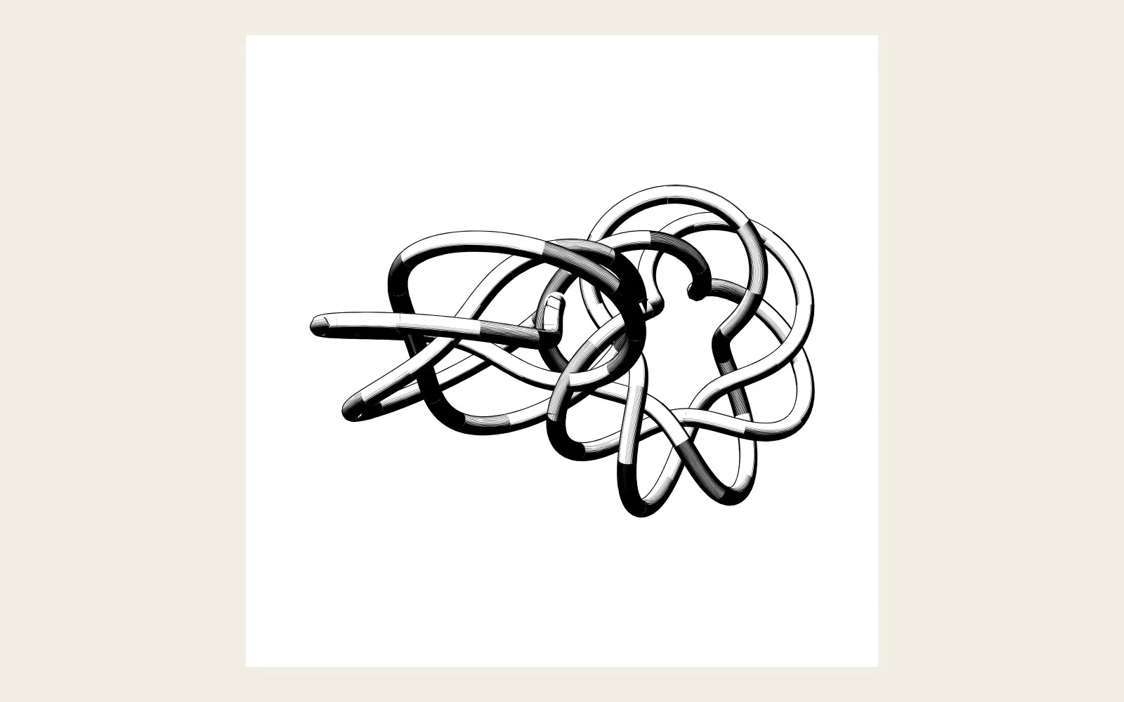 Conduit: a knot study in shaded ink.