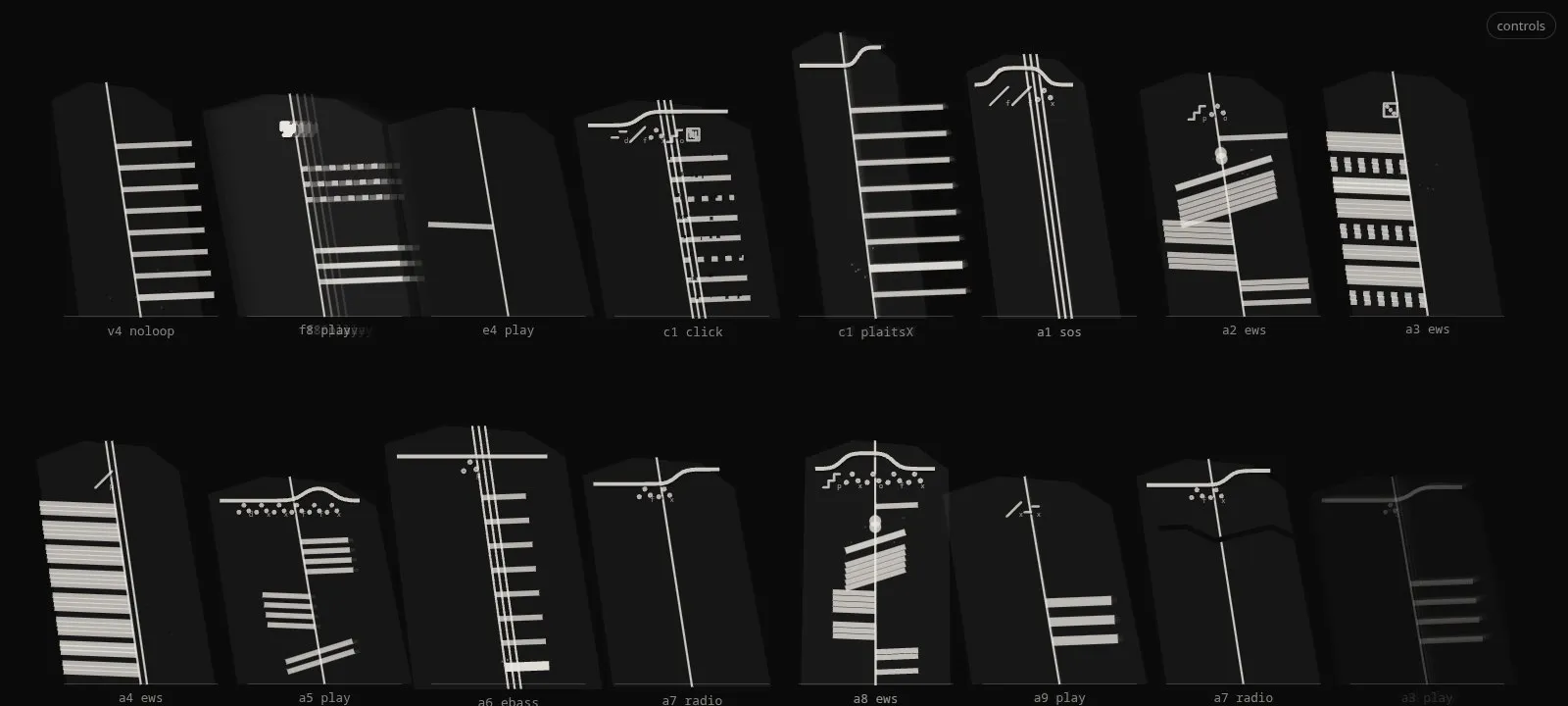 Ogham: each player a standing stone, cut along its edge from the base up.