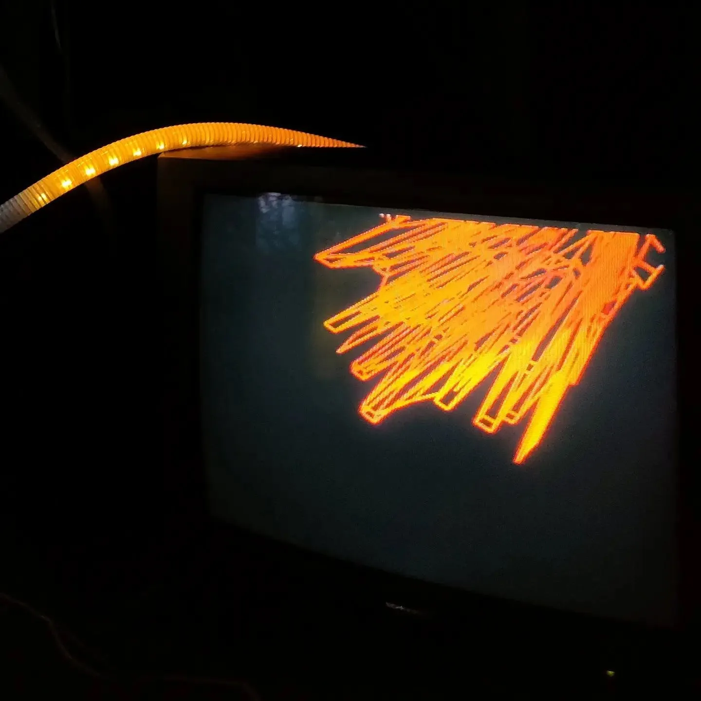 An old screen, audio-reactive.